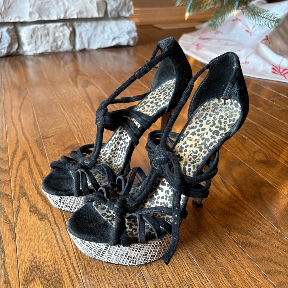 Jessica Simpson Black Strappy Heels